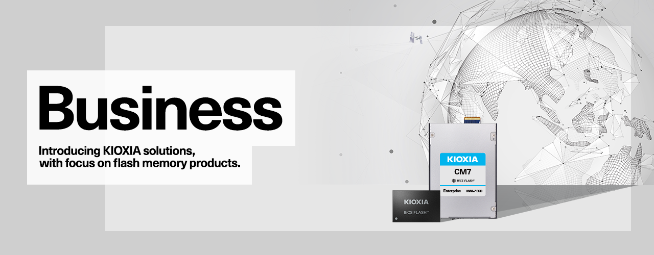 negocio Presentamos las soluciones KIOXIA, centradas en productos de memoria flash.